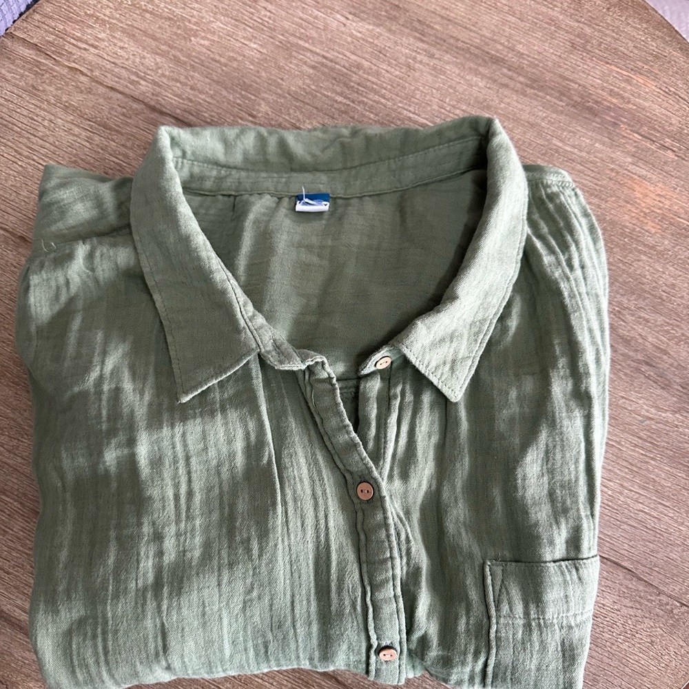 Old navy women’s cropped shirt gauze NWOT cotton - Picture 5 of 11